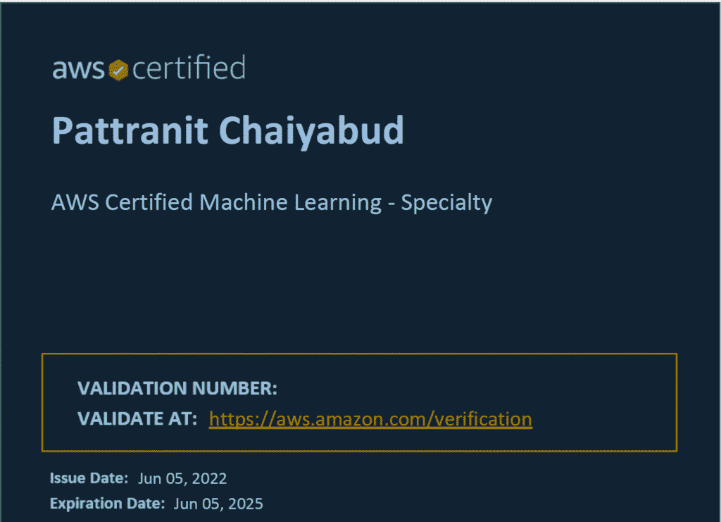 AWS ML Certificate