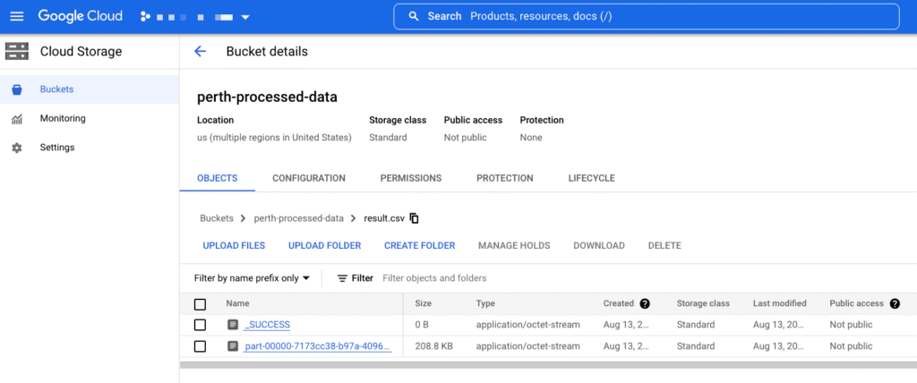 google cloud storage user interface
