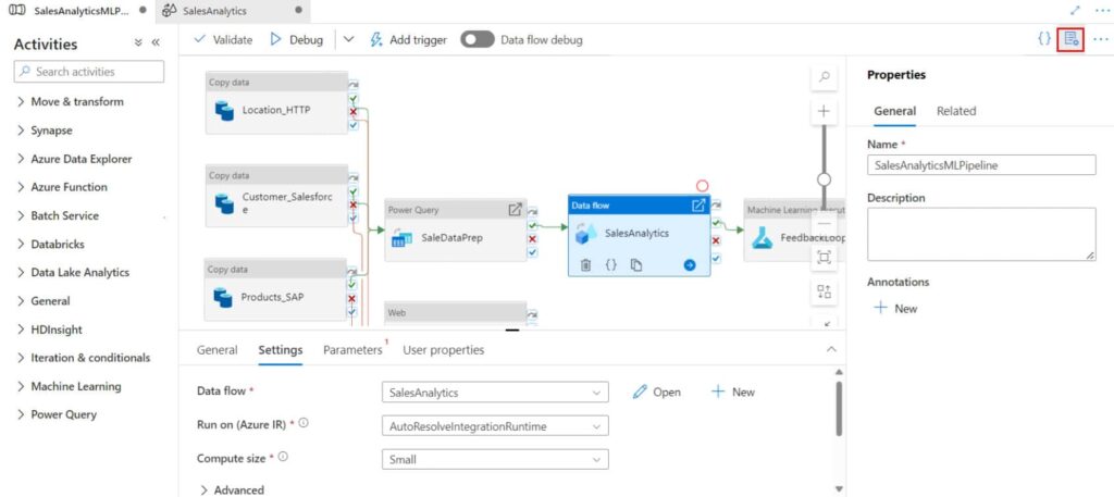 data pipeline azure data factory